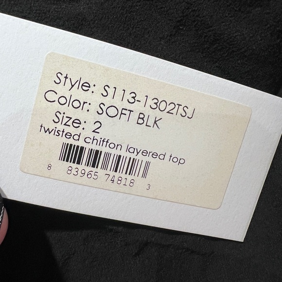 Brand New Black Twisted Chiffon Layered Top - Picture 6 of 8